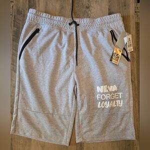 Southpole XL Gray Sweat Shorts Zipper Front Pockets